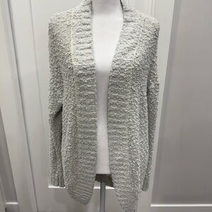 Motherhood Soft Popcorn Textured Cream Gray Cardigan